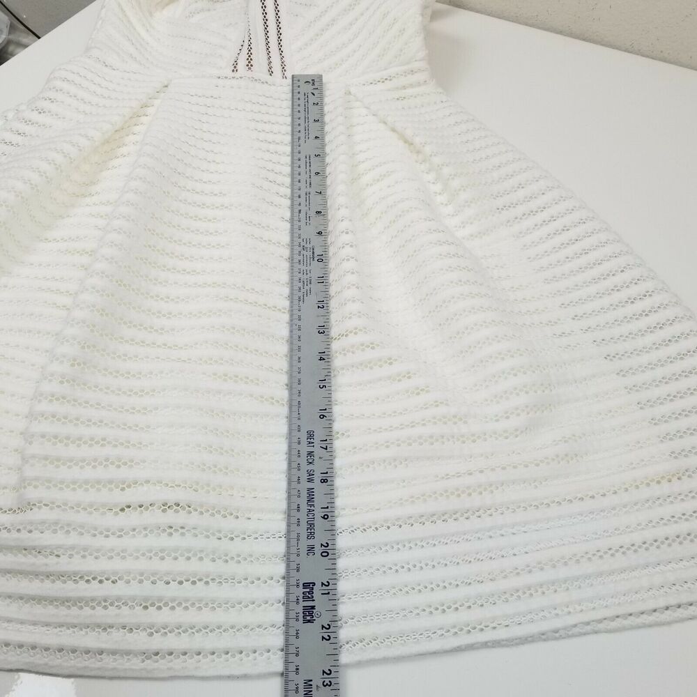Carmen Marc Valvo Textured Stripes A-Line Off White Dress Sz 6 NWT $595 D0 - Picture 7 of 9